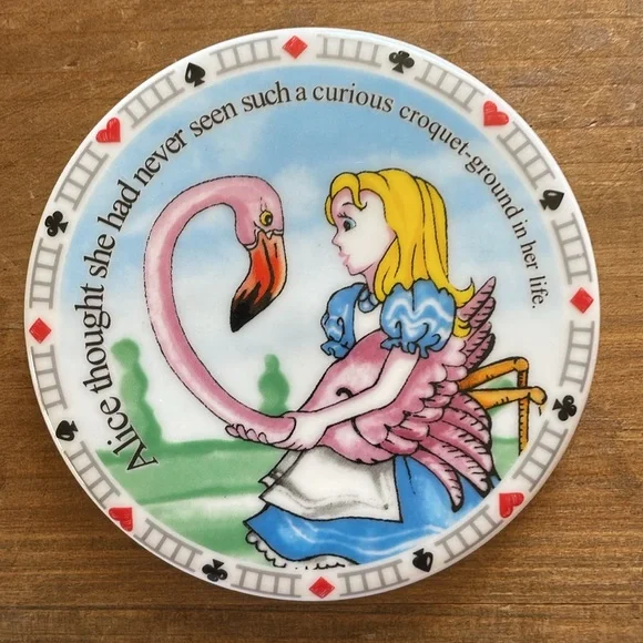 Alice in Wonderland Coaster Set of Four 4"Ceramic Coasters Paul Cardew Design - Picture 2 of 10